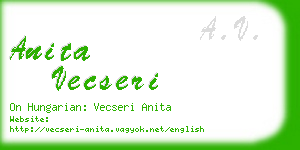 anita vecseri business card